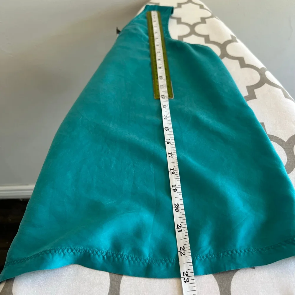 DIANEGILMAN Teal Silk Tank Top L